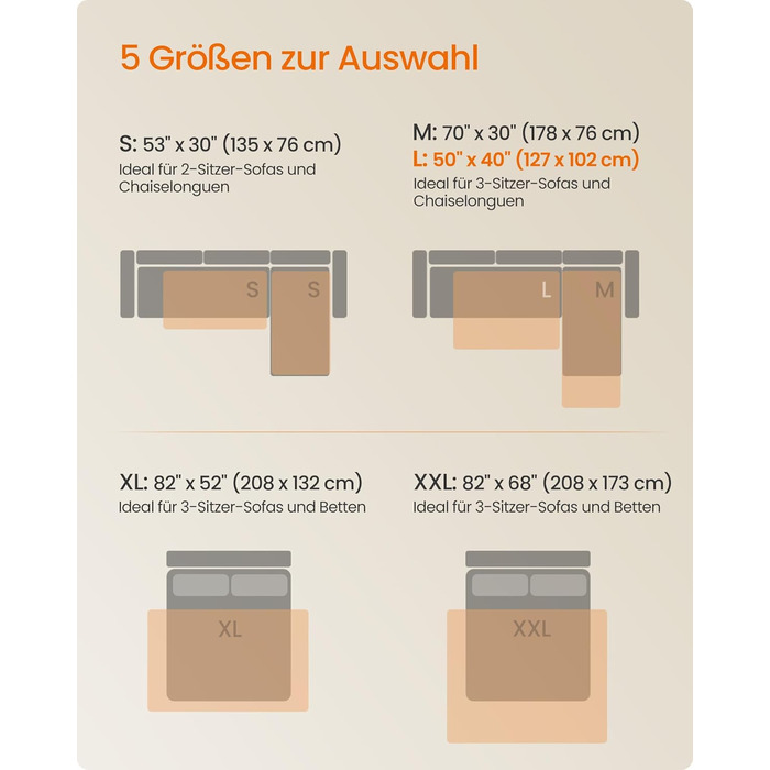 Водонепроникний килимок для собак Feandrea, 178 x 76 см, захист для авто, диванів, машинне прання, антиковзаюча підкладка, стеганий дизайн, тауновий (PPB025G01)