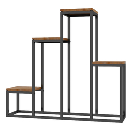 Outsunny Plant Stand Flower Shelf 4-Tier Plant Ladder for Balcony Garden Light Brown 80 x 20 x 74 cm Stable Wooden Flower Stand