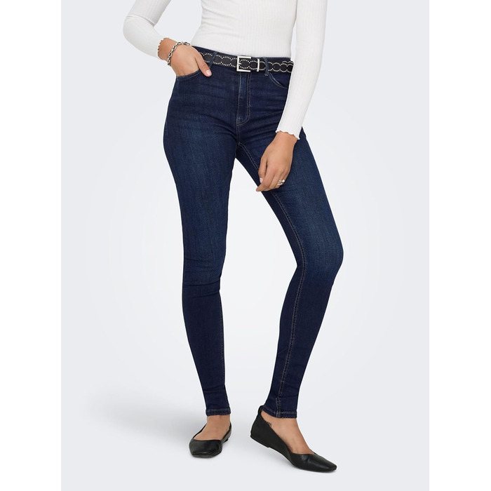 Джинси скінні жіночі ONLY Paola HW Dark Blue Denim 34L