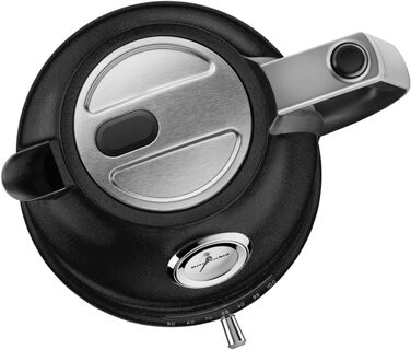 KitchenAid Kettle with temperature setting from 50 to 100°C | Teakettle with scale filter 1.5L | Electric 2400 Watt | Stainless steel | Black cast iron 1.5 liter black cast iron