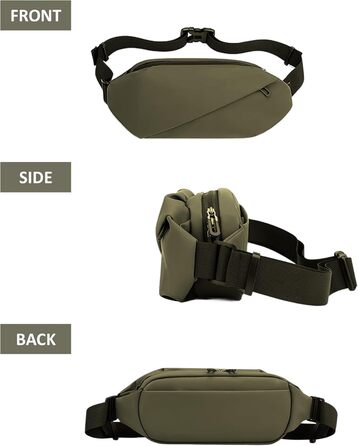 Чоловіча/Жіноча бананка з PU шкіри, водонепроникна, для спорту, подорожей, бігу, піших прогулянок, захист від крадіжок, елегантна, темно-зелена, велика