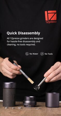 Кавомолка ручна 1Zpresso J-Ultra, сірий колір, конічні жорна, складний руків'я, магнітний контейнер 40г, регулювання помелу, швидка кавомолка для еспресо