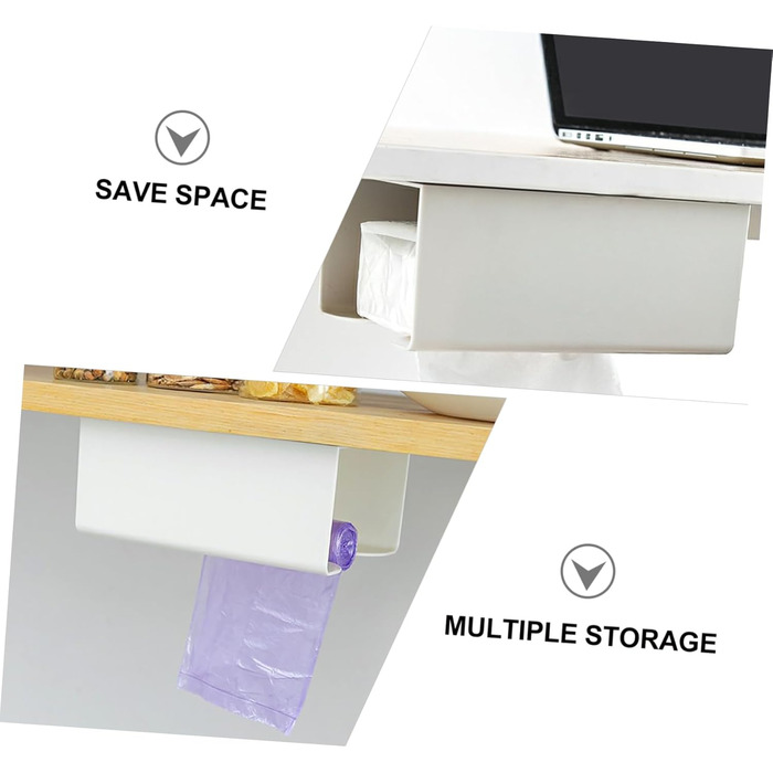Cabilock Towel Dispenser Wall Tissue Box Wall Mount Under Table Cabinet No Trace Paper Towel Paper Hand Towel Folded Towel Storage Kitchen Bathroom Toilet Office White