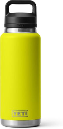 YETI Rambler 36 oz Chug Cap Bottle - Vacuum Insulated Stainless Steel, Firefly Yellow