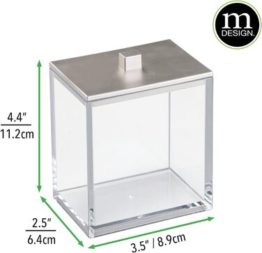 mDesign органайзер для ватних дисків та паличок – набір 2 шт. – прозорий/рожеве золото, пластик