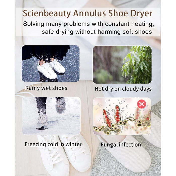 Електричний сушильник для взуття Scienbeauty - сушильник для лижних черевиків, сушильник для взуття, тихий, з таймером