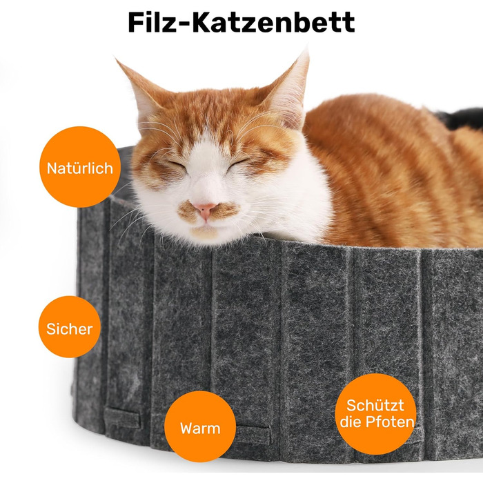 Кразбокс для котів FUKUMARU: диван з картону та фетру, 61 см, сірий