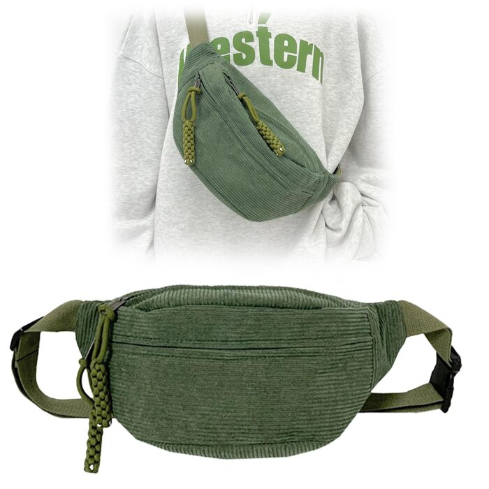 Чоловіча/Жіноча поясна сумка Cordura, унісекс, зелена, з регульованим ремінцем