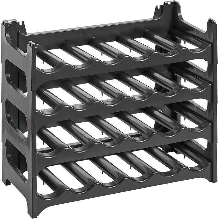 Bottle Rack - Modular, stackable design for 36 bottles, wine rack anthracite (4 modules for 24 bottles)