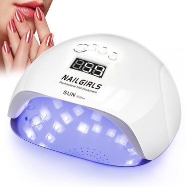 LED UV лампа для нігтів NAILGIRLS 150W з таймером, LCD дисплеєм та знімною магнітною пластиною (біла)