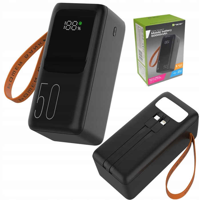 Повербанк TRACER Vouge-5 50000 мАг, швидка зарядка, Lightning, USB-C