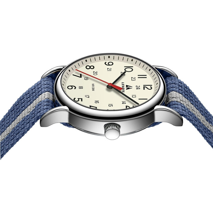 Годинник чоловічий LN LENQIN військовий вологостійкий з комфортним ремінцем, спортивний, блакитний