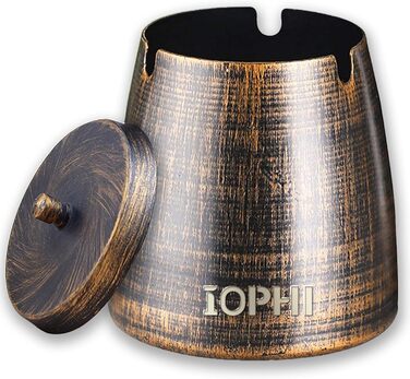 Стакан для сигарет з кришкою, для дому та вулиці, нержавіюча сталь, вітрозахисний, для садового, барного, офісного використання (компактний)