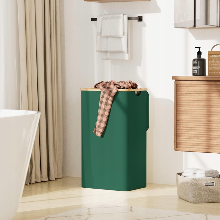 Кошик для білизни YOUDENOVA з кришкою, 85 л, зелений бамбук