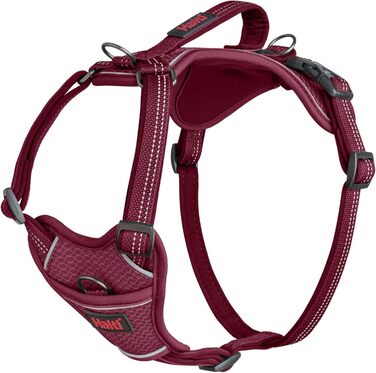 HATI Anatomy Dog Harness with Handle – Freedom of Movement for Your Dog. 3 Connection Points, Neoprene Padding, Adjustable and Reflective (Size Construction Green) (Magenta, M)