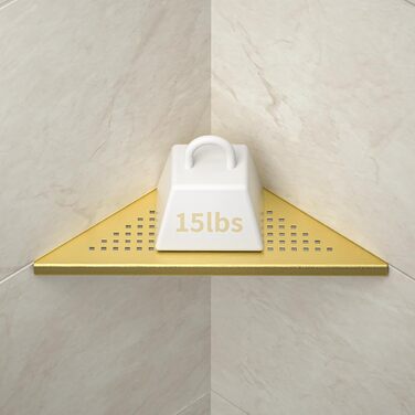 Полиця для душу Eck Duschregal з нержавіючої сталі 304, полиця для ванної кімнати з сітчастою конструкцією для плитки, вбудована полиця для ремонту ванної кімнати (щітка, 254 мм - 2 шт) (254 мм-2, золотий)