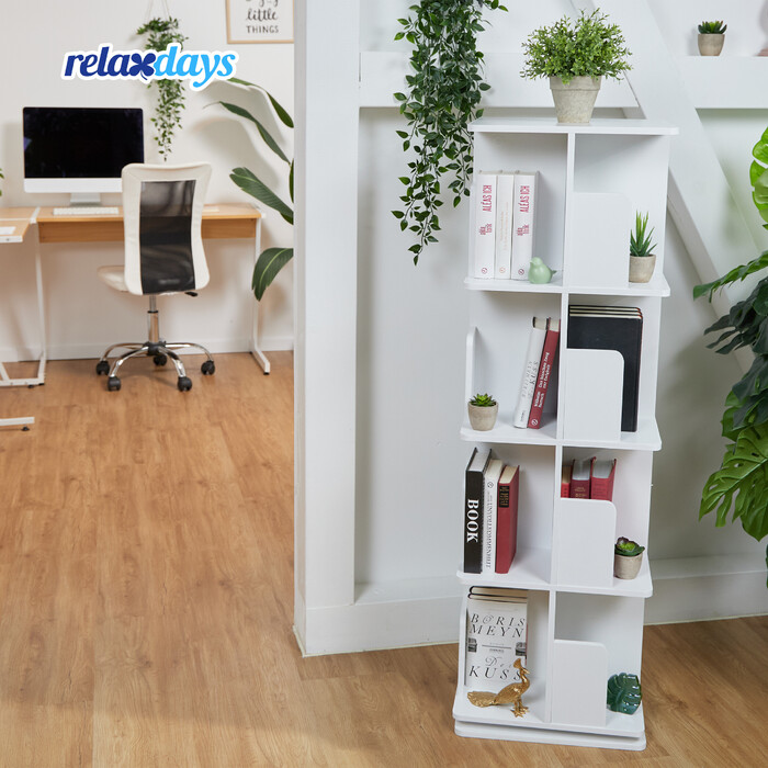 Книжкова шафа Relaxdays біла поворотна