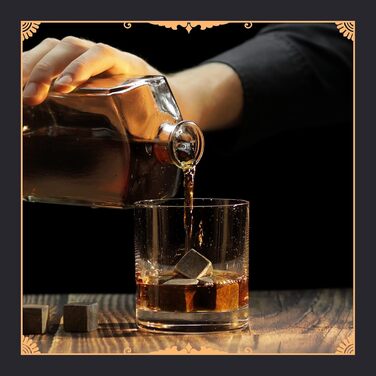 Набір кулінарних каменів для віскі GOURMEO 9 - 9 каменів для охолодження віскі, нержавіюча сталь, аксесуари для віскі