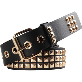 Металевий ремінь з пірсингом у стилі панк-рок для жінок та чоловіків, чорний