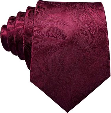 Комплект краватка, нагрудна хустинка та запонки Barry.Wang, Бургунді, для весілля та ділових зустрічей (BKAGN-5144)