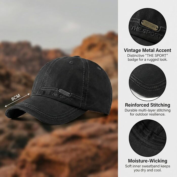 Кепка бейсболка YAMEE унісекс чорного кольору, для чоловіків та жінок, підходить для активного відпочинку, риболовлі та кемпінгу