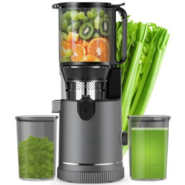 Шнекова соковижималка Entsafter з XL-завантаженням 147 мм, 400 Вт, чаша 1.8 л, BPA-free, для цілих овочів та фруктів (2 склянки у комплекті)