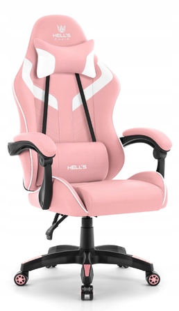 Ігрове офісне крісло Hell's Chair HC-1007 2.0 Pink, екошкіра