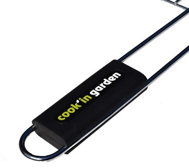 Cook'in garden - Двошаровий хромований сталевий ростер для гриля та вуличної кухні, Soft-Touch ручки, стійкий до полум'я та високих температур, 60 x 40 см