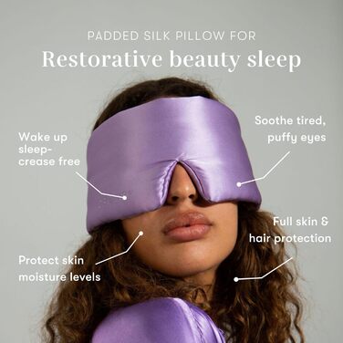 DROWSY Шовкова маска для сну Silk Schlafmaske. Шовкова маска для сну з м'якою підкладкою, що забезпечує комфортний сон у повній темряві. (Колір: Lavender Haze)