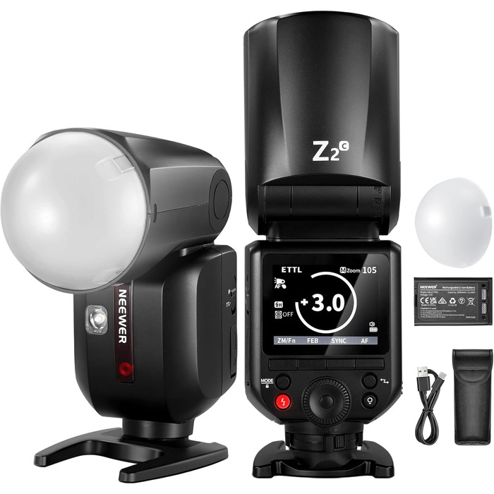 NEEWER Z2-S 2.4G TTL Speedlite для Sony: Потужний спалаху з регулюванням потужності, дифузор, 2 моделювальні лампи, акумулятор 3000mAh
