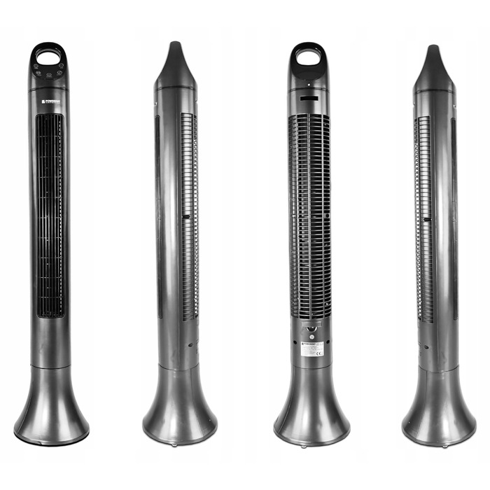 Колонний вентилятор Powermat SATIN TOWER-80, сріблястий/сірий