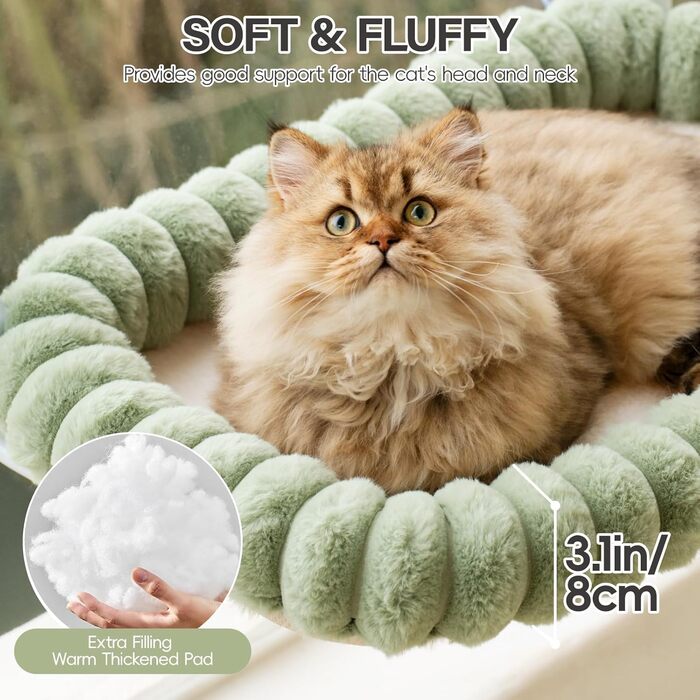 Лежанка для котів EDAGNY на вікно - гамак, м'яка знімною наволочкою, сталевий каркас, до 18 кг (зелений, M)