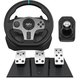 Ігрове кермо PXN V9 з педалями та перемиканням передач - для PC, Xbox, PS4, PS3, 270/900 градусів, з функцією Tool-App та вібрацією
