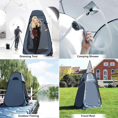 SONGMICS Pop-Up Privacy Tent - Outdoor Shower & Toilet Tent for Camping, Fishing, Beach - Portable Changing Room with Carry Bag