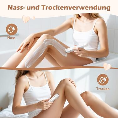 Електричний тример для інтимної зони для жінок 3-в-1, для бікіні, обличчя та тіла, бездротовий, водонепроникний, для чутливої шкіри (білий)