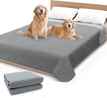 Водонепроникний килимок для собак GYURO, двосторонній, міцний, для дивану та ліжка, можна прати, для собак та котів (77*178CM, 208*208CM), сірий