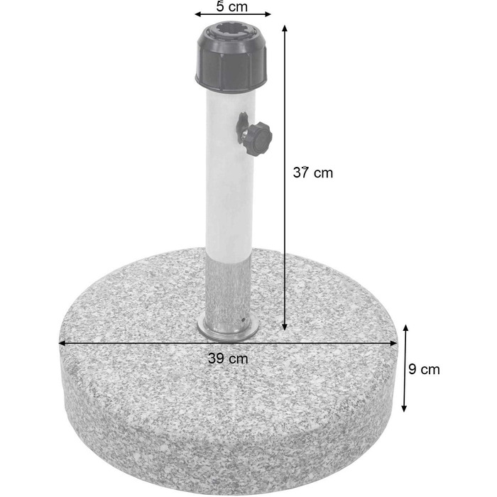 Mendler Umbrella Stand HWC-F92, Umbrella Stand Umbrella Holder, Granite - 24kg Round Grey