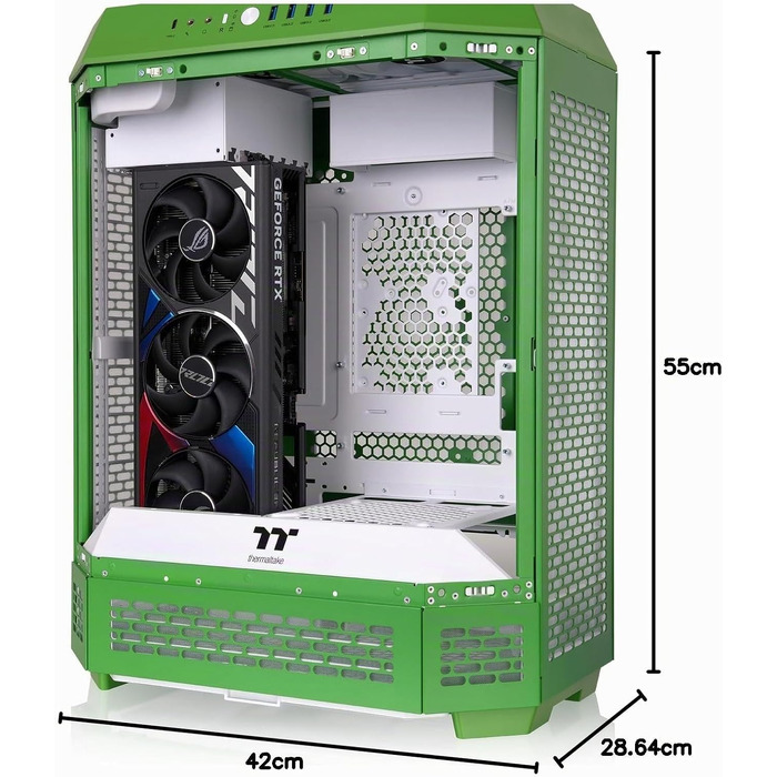 Корпус для ПК Thermaltake The Tower 600 Mid Tower, приховані конектори, колір Light-Year Green