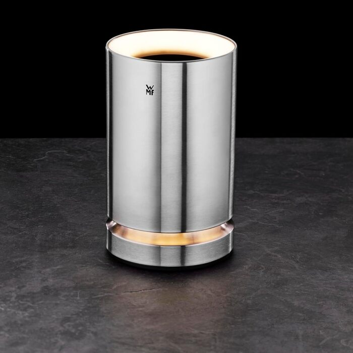 WMF Electric Bottle Cooler, Sparkling Wine or Wine Cooler Electric, Cooling Sleeve, LED Lighting