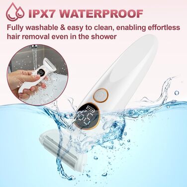 Електричний жіночий тример 5-в-1: для тіла, обличчя, брів та носа. Вологостійкий (IPX7) з USB-станцією.