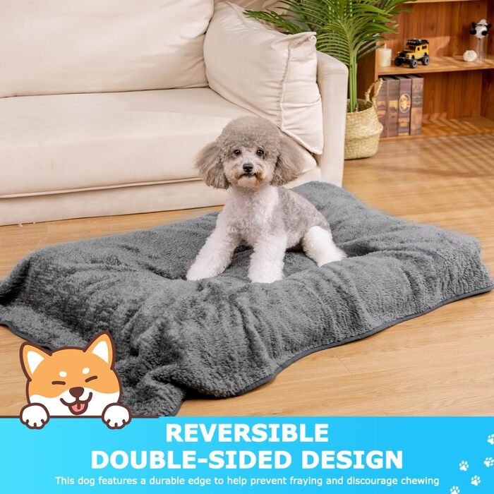 Плед для собак та котів Nobleza: м'який флісовий плед, 100x80 см, 2 шт. (темно-сірий та світло-сірий)