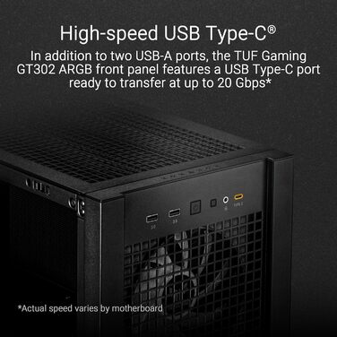 Корпус ПК ASUS TUF Gaming GT302 ARGB Black - Mid-Tower ATX з 4 вентиляторами ARGB, чорний