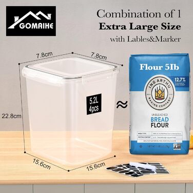 Набір контейнерів для зберігання GoMaihe, 2.5л*6 шт + 5.2л*4 шт. Герметичні контейнери для кухні, органайзери для продуктів, зберігання круп, кави, макаронів