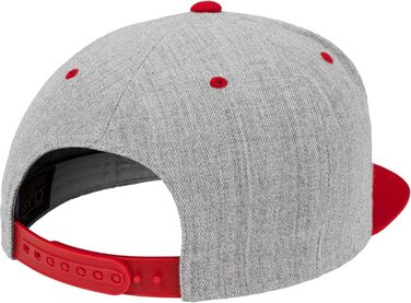 Кепка бейсболка Flexfit Unisex Classic Snapback двоколірна універсального розміру heather/Red