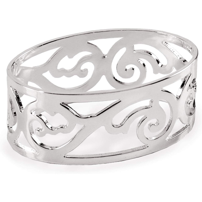 EDZARD Napkin Ring Vita, silver-plated, tarnish-resistant, length 5 cm, set of 4