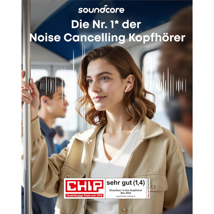 Soundcore Liberty 5 - бездротові навушники Anker з активним шумозаглушенням (ANC), Dolby Audio, швидкою зарядкою та 6 мікрофонами (Колір: Персиково-рожевий)