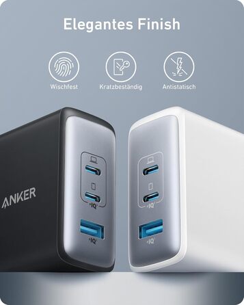 Зарядний пристрій Anker Nano II 100W: 3 порти USB-C для MacBook Pro/Air, iPad, Pixelbook, Galaxy, iPhone, ThinkPad, чорний