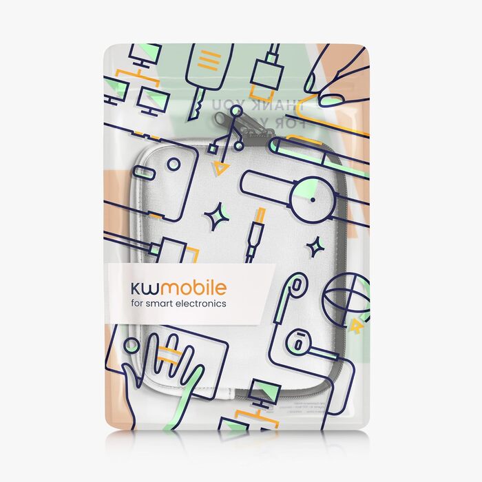 Чохол для eReader kwmobile - Неопренова сумка-чохол, захисний чохол - 17 x 12 x 2 см, внутрішні розміри 6' eReader (6,8-7' eReader, сріблястий)