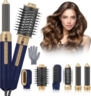 Мультистайлер для волосся 6-в-1: фен, плойка, круглі щітки, брашинг, термощітка, 1350W