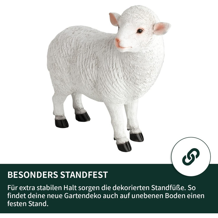 VERDOBA - Sheep Decorative Figure - Realistic Garden Figures Large - Weatherproof Decorative Sheep for Your Garden - Hand-Painted Garden Figures for Outdoors